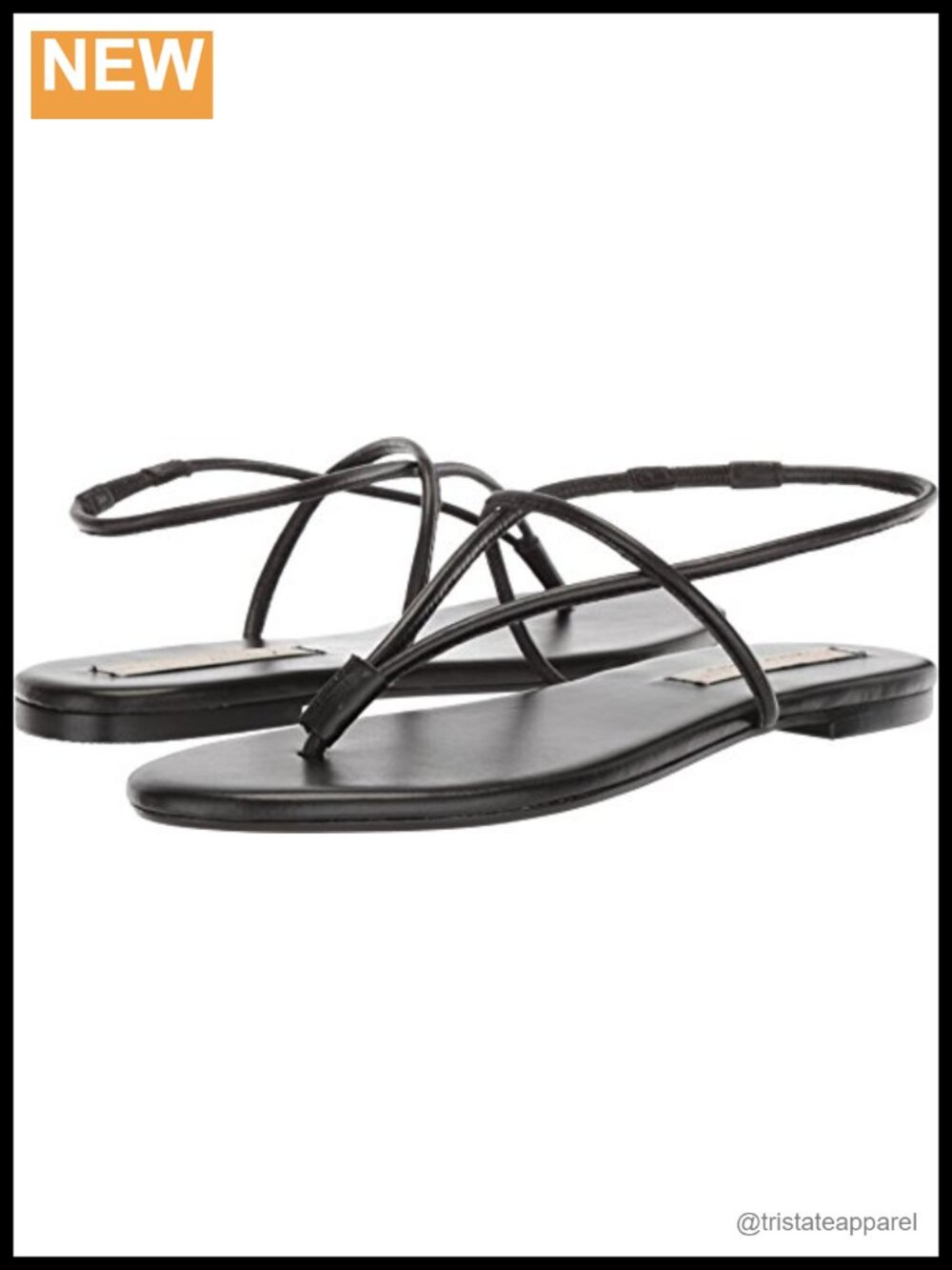 Leather Slingback Flat Sandal Open Toe Casual Walking